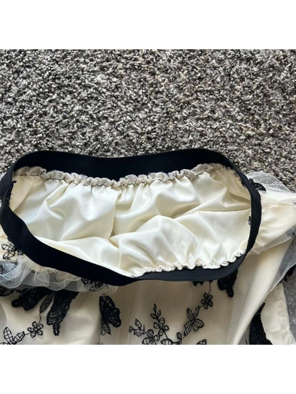 Black and White Butterfly Skirt & Overlay Size Large Fairycore Whimsical Cottage - Picture 4 of 6